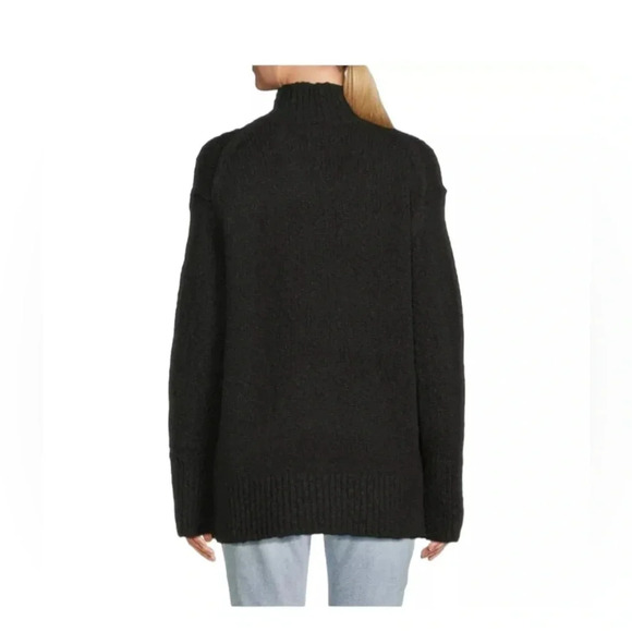 NWT Vince Turtleneck Wool Blend Sweater Green Size XS Chunky Knit Side Slits - Picture 2 of 12